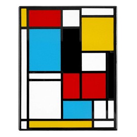 Pinsanity Mondrian Abstract Art Enamel Lapel Pin