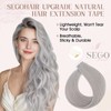 SEGOHAIR Tape in Hair Extensions Human Hair, 16inch Invisible Highlighted