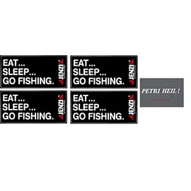 blntackle76 Set of 5 Car Stickers 4 x Jenzi Eat Sleep Go Fishing, 1x Petri Heil Angeln