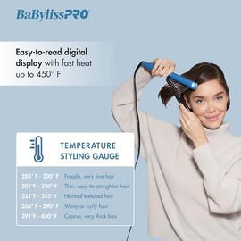 BaBylissPRO BaBylissPRO Nano Titanium Flat Iron Hair Straightener, 1" Digital Hair Straightener Iron for Professional Salon Results and All Hair Types
