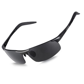 Herren Polarisierte Sonnenbrille Al-Mg Metall Rahme Ultra Leicht Herren Sportbrille Sonnenbrille UV400 CAT 3 CE