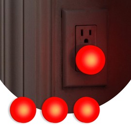 Loftie Night Lights Plug into Wall - 0.5W Plug in Night Light - Red Glow, Wall Light Sensing Dusk to Dawn - 2000K, UL Certified - Bathroom, Hallway, Bedroom Decor, Kitchen - Christmas Gift - 3-Pack