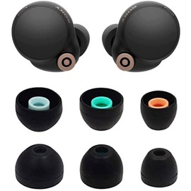 ALXCD Eartips Compatible with Sony WF-1000XM4 WF-1000XM5 Earbuds, S/M/L 3 Pairs Soft Silicone Ear Tips Earbuds Tips, Compatible with Sony WF-1000XM5 WF-1000XM4 Silicon Tips XM4 3 Pairs, SML, Black