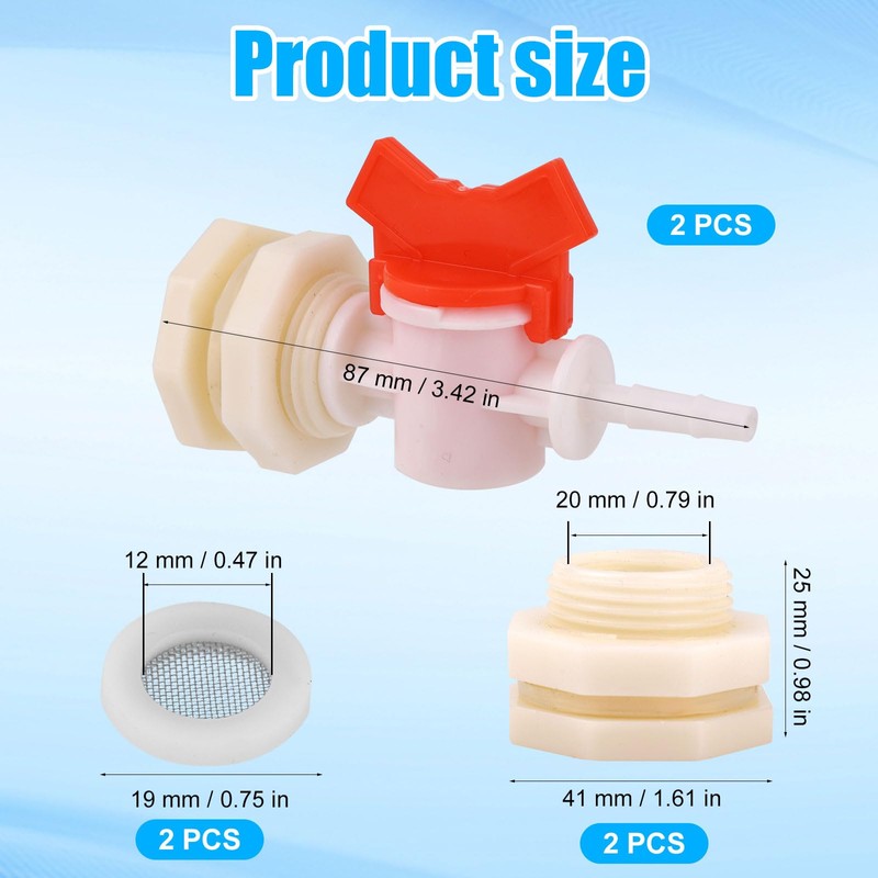 2pcs Rabbit Watering System Bucket Connector Kit to ID 5/16"