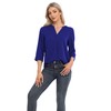 VIISHOW Blusa Casual de Gasa para Mujer, Manga 3/4, Cuello