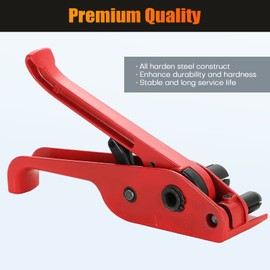 weyleity Poly Strapping Tensioner & Cutter Manual Strapping Tools Heavy Duty Manual Strapping Tensioner Cutter Cord Strapping Machine Windlass for 1/2" -3/4" Width Polyester Polyproplyn Strap (Red)
