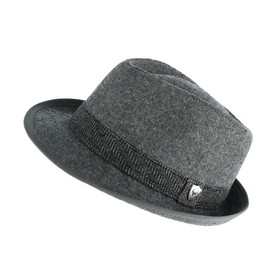 Ascentix Ascentix Men's Fedora, 2 Brim, Timeless Classic, Size 22 ? - 23 ?, L, Grey