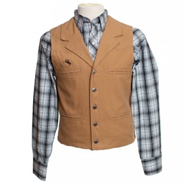 Wyoming Traders Men's Standard Bronco Canvas Vest, Tan, Medium