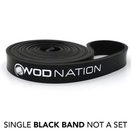 WOD Nation Pull Up Assistance Band - Best for Pullup Assist, Chin Ups, Resistance Bands Exercise, Stretch, Mobility Work & Serious Fitness - 41 inch Straps - Single Black Band