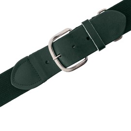 Champion Sports Baseball/Softball Uniform Belt - Comfort Nylon Stretch Fit Uniform Belt - Durable Leather Tab - Adult "22-46 Inches" - Dark Green