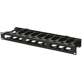 NavePoint High Density 1U Steel 19 Inch Rack Cable Manager Plastic Snap Hinge Fastened Cover