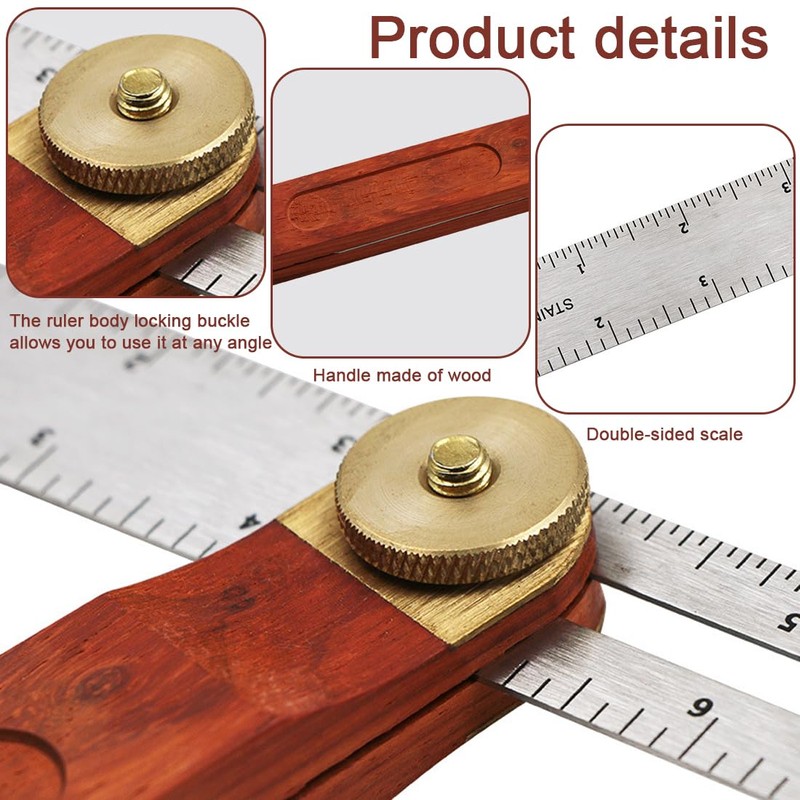 OIGWBPH Multi Angle Bevel Adjustable Multifunctional Angle T Bevel Marking