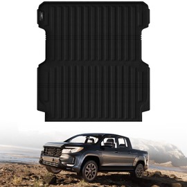 LASFIT Truck Bed Mat Fit for Honda Ridgeline 2025 2024 2023 2022 2021 2020 2019 2018 2017 5.3FT (64.0 in) Bed Mat,Heavy Duty TPE All Weather Custom Fit Truck Cargo Bed Liner, Black