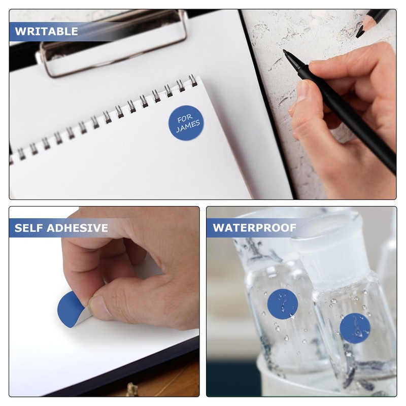 YIKIADA Blue Round Stickers 0.5 Inch Color Coding Dot Label