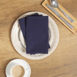 ACCENTHOME Accent Home 100% Cotton Napkins, Delicate Cloth Napkins for Dinners, Parties and Weddings，18 x 18 Inch Set of 12 - Navy