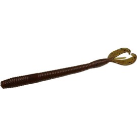 Zoom Z Craw Worm, 10 Pack, 6.75in, Green Pumpkin Red, 140202X