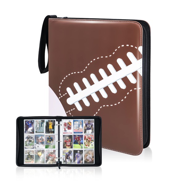 NeatoTek 9 Pocket Waterproof Trading Card Binder, Trading Album Display Holder, Expandable, 720 Double Sided Pocket Album, Compatible with Gaming Cards, Yugioh, MTG and Other TCG (Football)