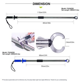 Fairiland Heavy-Duty Fish Gripper – 31.5" Extra-Long Stainless Steel Grabber with Non-Slip Handle, Wrist Lanyard & Storage Bag for Secure Fish Handling in Freshwater & Saltwater (Blue)