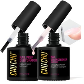 Nail Strengthener and Dehydrator Set: 15ml Nude Pink Nail Repair Hardener Extra Strong and Growth - Acid-Free Formula - Professional Prep for Gel Polish & Acrylic Nails