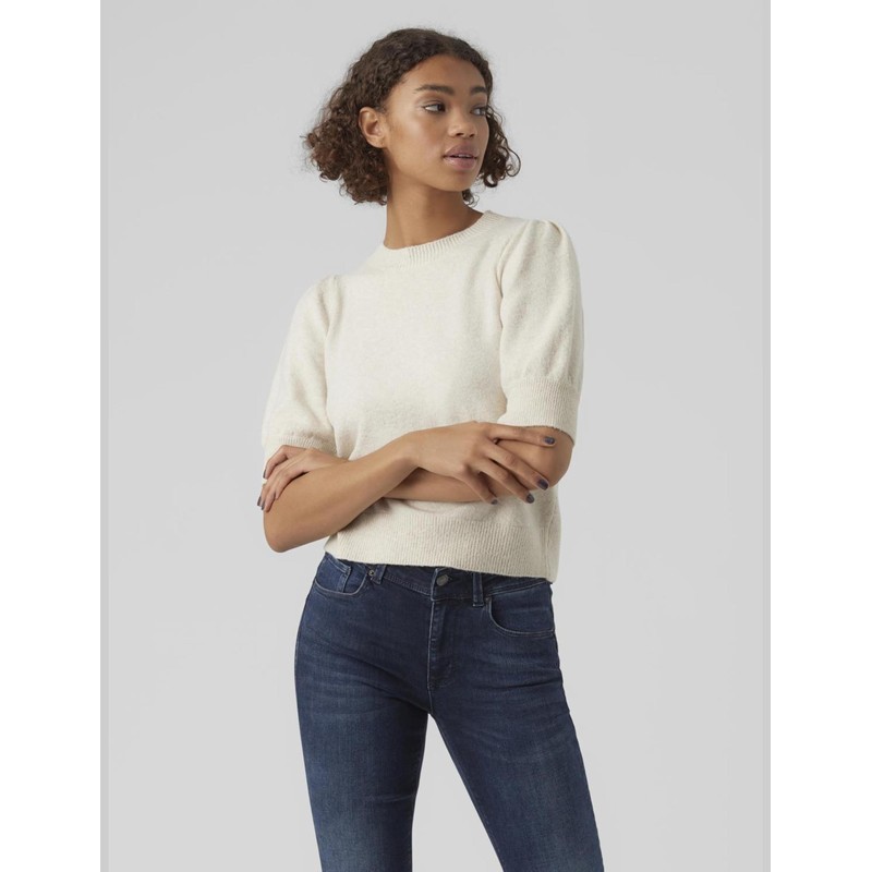 VERO MODA Women's Vmdoffy 2/4 O-Neck Pullover Ga Noos, Birch