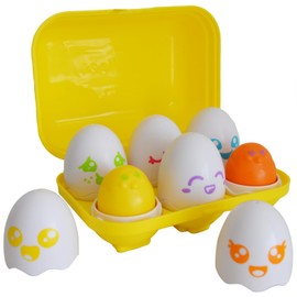 TOMY Toomies Hide and Squeak Eggs Baby Toy - Baby Box of Big Eggs w/ 3 Squeak Chicks & 3 Rattle Chicks - Colour & Shape Sorter Baby Sensory Toys - Toddler Toys & Baby Toys 6 Months Plus to 36 Months