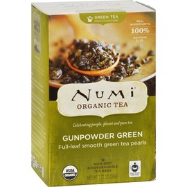 Numi Gunpowder Green Tea - 18 Tea Bags - Case of 6 - 95%+ Organic -