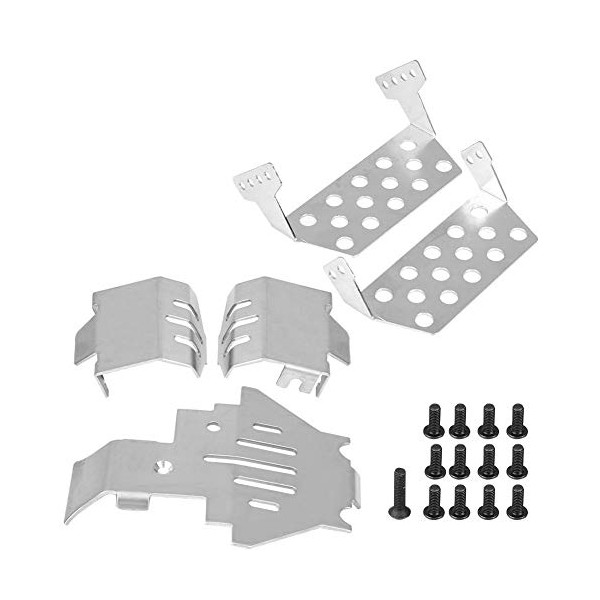 RC Chassis Armors Set, Stainless Steel Chassis Armors Protection Skid