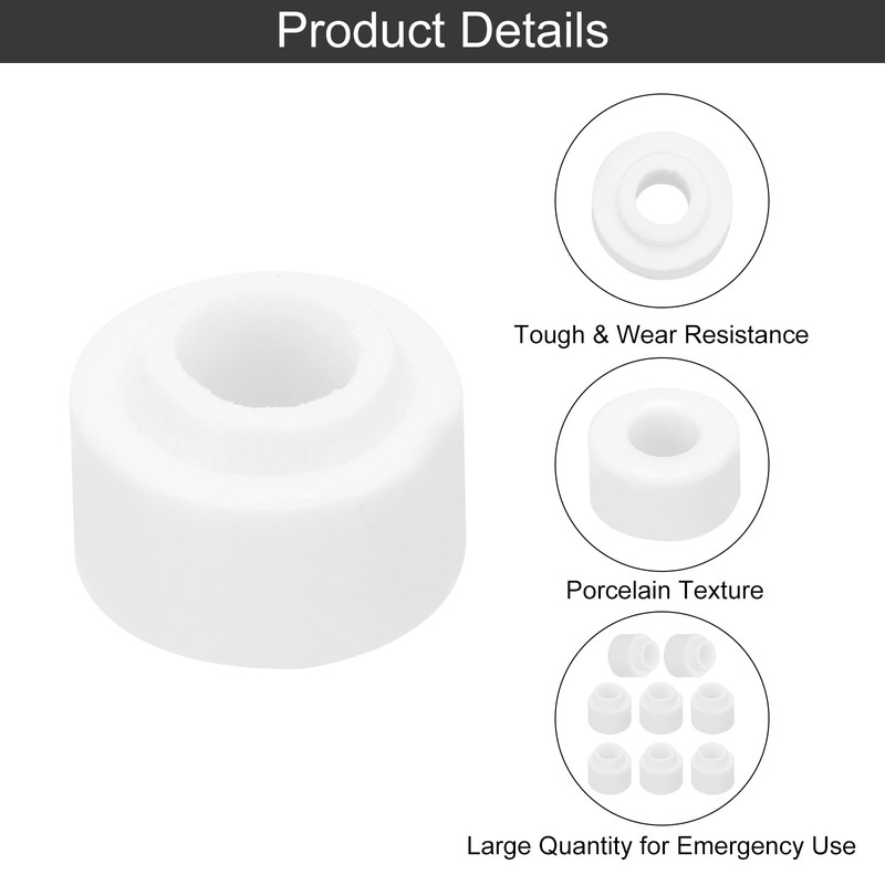 MECCANIXITY 10 Pcs Ceramic Insulator Bead, 6.2mm x 14mm x