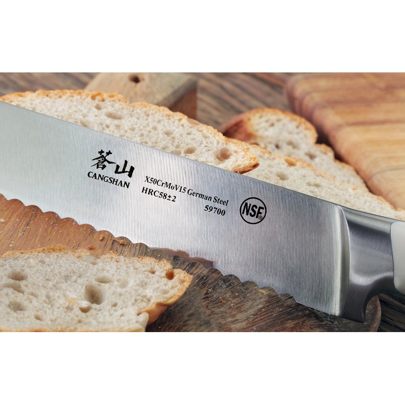 Cangshan S1 Series 59700 German Steel Forged Bread Knife, 8-Inch