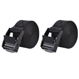 TRIWONDER Load Tightening Belt, Ratchet Type, Fastening Belt, Tie Down Belt, Anti-tie-Down Belt, Bike Packaging, Seismic Protection, For Cars, Earthquake Protection Goods, Black - 2 Pieces, 3.3 ft (1
