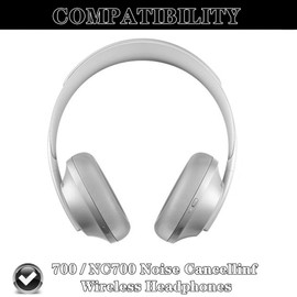 YunYiYi NC700 Ersatz-Ohrpolster, kompatibel mit Bose 700 NC700 Wireless Headset, Ohrpolster mit weicherem Memory-Schaum, hochdichter Geräuschunterdrückungsschaum, zusätzliche Dicke, Grau