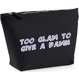Hippowarehouse Too Glam To Give A Damn printed make up cosmetic wash bag 18x19x9cm
