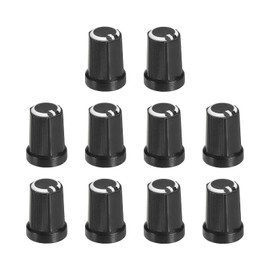 QUARKZMAN Potentiometer Rotary Knob ABS Guitar Knob for Electric Guitar Amplifier Stereo Systems Bass Volume Tone 270° Rotary Knob 6 mm D Type Wave Black White Pack of 20