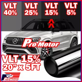 Pro Motor Uncut Window Tint Film Roll 15% VLT 20" 60" 5 Feet Office Auto Commercial Home