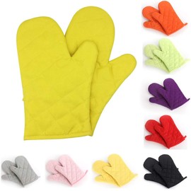 Voarge Oven Gloves, Heat Resistant Oven Gloves, Thickened Heat Resistant Oven Gloves, Pot Holder, Baking Gloves, 1 Pair (Yellow)