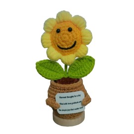 Blingcute Emotional Support Crochet,Thank You Gifts -Crochet Sunflower Potted Plant with Blessing,Retirement Appreciation Gifts for Mothers Day Birthday,Girls, Mom,Teacher,and Nurse