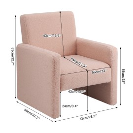 Detachabl Accent Fabric Arm Chair Lambs Wool Upholstered Single Sofa Living Room