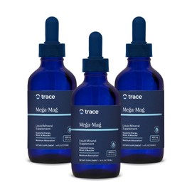 Trace Minerals Mega-Mag - Liquid Magnesium Supplement for Vitality & Energy Support - Muscle, Bone & Nerve Health - Natural Daily Drops - Non-GMO, Vegan & Gluten-Free - 4 fl oz (90 Servings, 3 Pack)