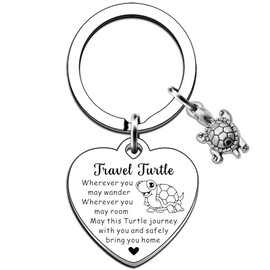 JMIMO Travel Turtle Keyring Gifts Cute Lucky Turtle Gifts for Women Girls Travel Gifts -Wherever You May Wander