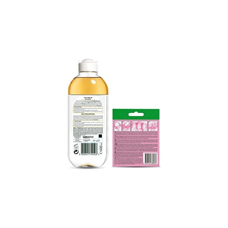 Kit Garnier Agua Micelar Bifásica 400ml y Ecopads Pads Reutilizables