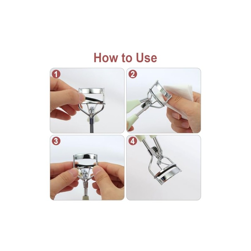 Pack of 50 Eyelash Curler Rubber Pads with Transparent Storage