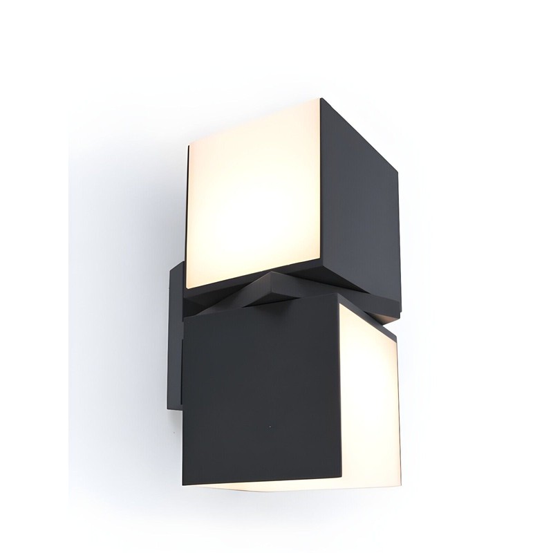 LUTEC-CUBA LED Outdoor Up & Down 350° Rotational Wall Sconce,