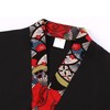 Unisex 3/4 Sleeve Black Sushi Chef Coat Kimono Cardigan Japanese