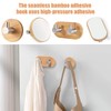 Bztzhm Pack of 2 Wooden Towel Hooks, Wall Hooks, Bamboo