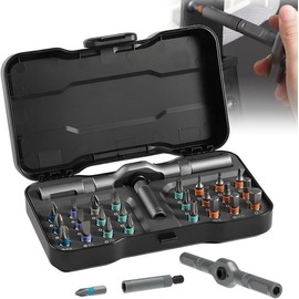 24 in 1 Screwdriver Set, Multipurpose Switchable Screwdriver Shape Tool Kit, Compact & Portable Ratchet Screwdriver for Various Home Repairs:_24 in 1