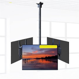 Soporte de Techo para TV de Movimiento Completo, Soporte de Techo para Monitor de TV Giratorio e inclinable para 3 Pantallas, Ajuste de Altura...     