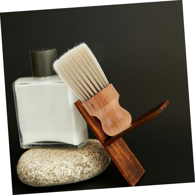 Mikinona Barber Hair Brush Face Cleaning Brush Wooden Handle Professional