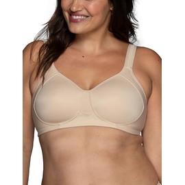 Vanity Fair Womens Medium Impact Sports For Breathable, Moisture Wicking, Padded Cups Up To Ddd Bra, Wireless - Neutral, 40C US