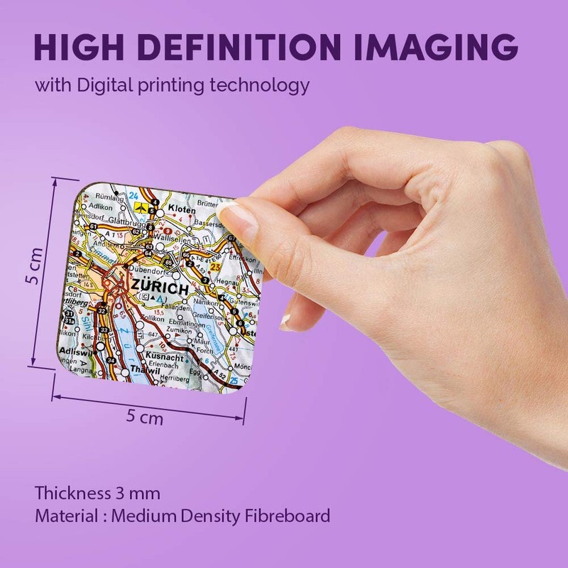 1 x Square MDF Fridge Magnet - Zurich City Switzerland