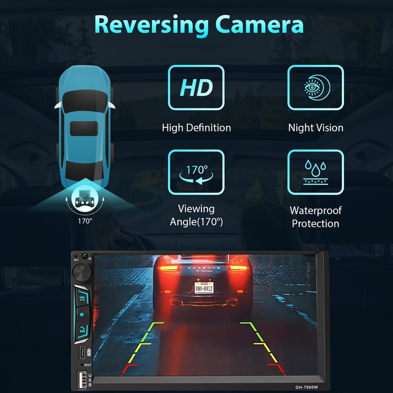 Hengweili Double Din Car Stereo 7 Inch Touchscreen Compatible with